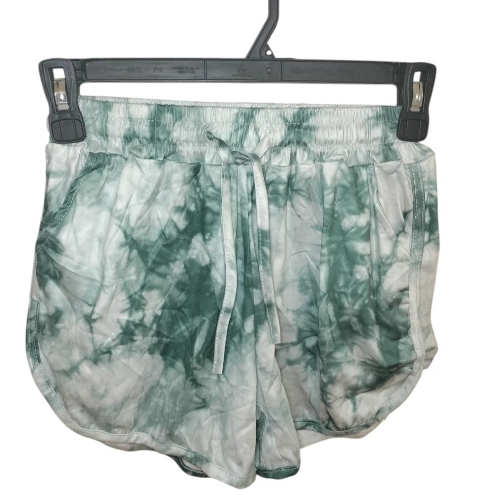 Coton Colors Green Tie-Dye Athletic Shorts
